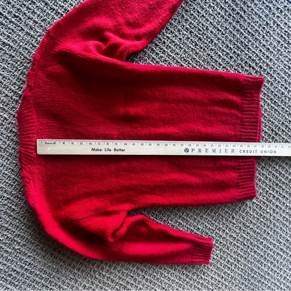 VINTAGE HABERDASHER RED CABLE KNIT WOOL SWEATER SIZE M - Picture 8 of 12